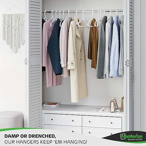 Ultra Heavy Duty Plastic Clothes Hangers - White - Durable Coat, Suit and Clothes Hanger. Perchas De Ropa (38 Pack - White) - Image 6