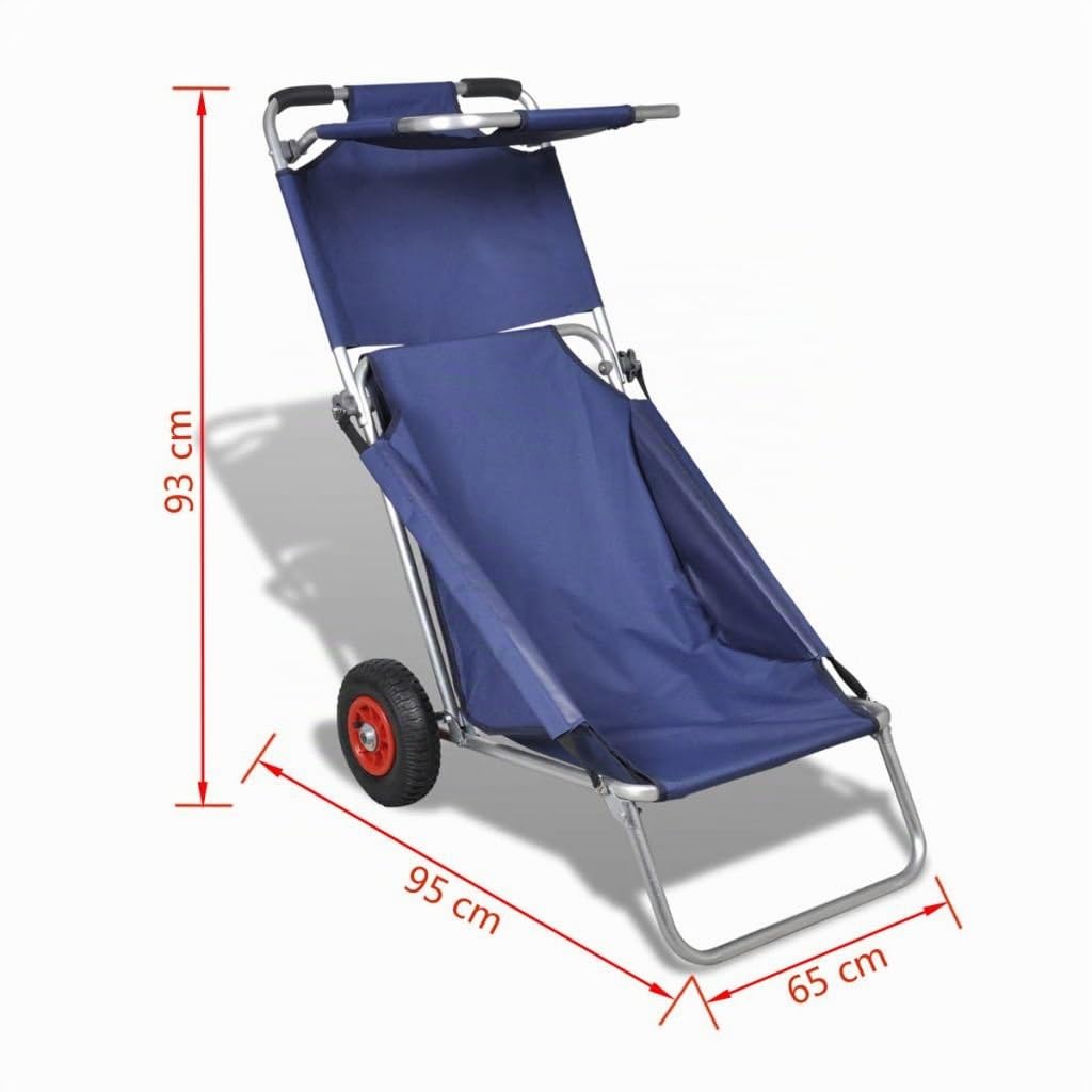 Chariot de Plage Pliable 80kg - Transportez Vos Affaires Facilement sur Toutes Les Terrains