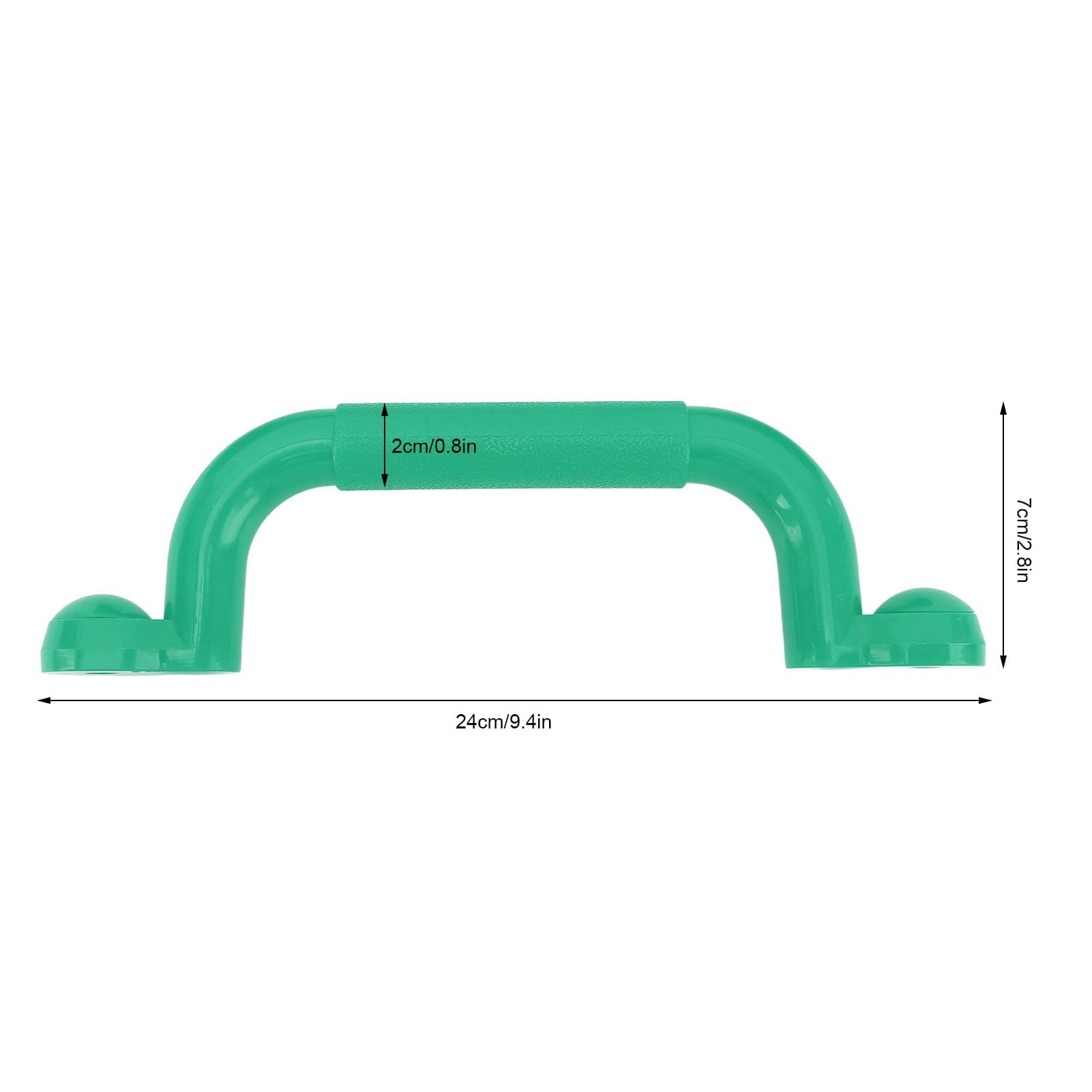 2 szt. Bezpiecznych Uchwytów na Plac Zabaw, Profesjonalne Bezpieczne Uchwyty do Rąk o Dużych Rozmiarach, Drążki Wspinaczkowe do Domku Zabaw i Domku na Drzewie (GREEN)