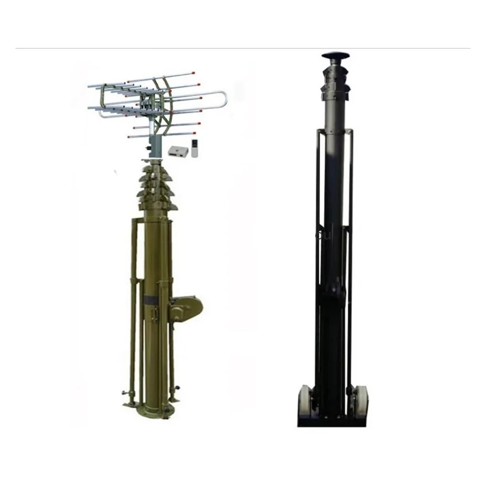 8M Manual Hand Crank Telescopic Mast, Aluminum Alloy, for Antenna Light Camera Communication