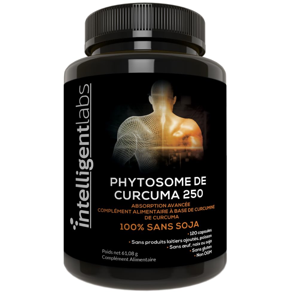 Intelligent Labs Meriva Phytosome de Curcumine 250 MG | Supplément de curcumine de curcuma à absorption avancée (2900% mieux absorbé que le curcuma ordinaire) | 120 gélules végétariennes
