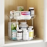 2 Tier Lazy Susan Organizer, 9.25'' Lazy Susan Turntable for Cabinet, Stackable Turntable Organizer Rotating Spice Rack Organization for Kitchen Countertop, Pantry, Bathroom, Clear - Image 4
