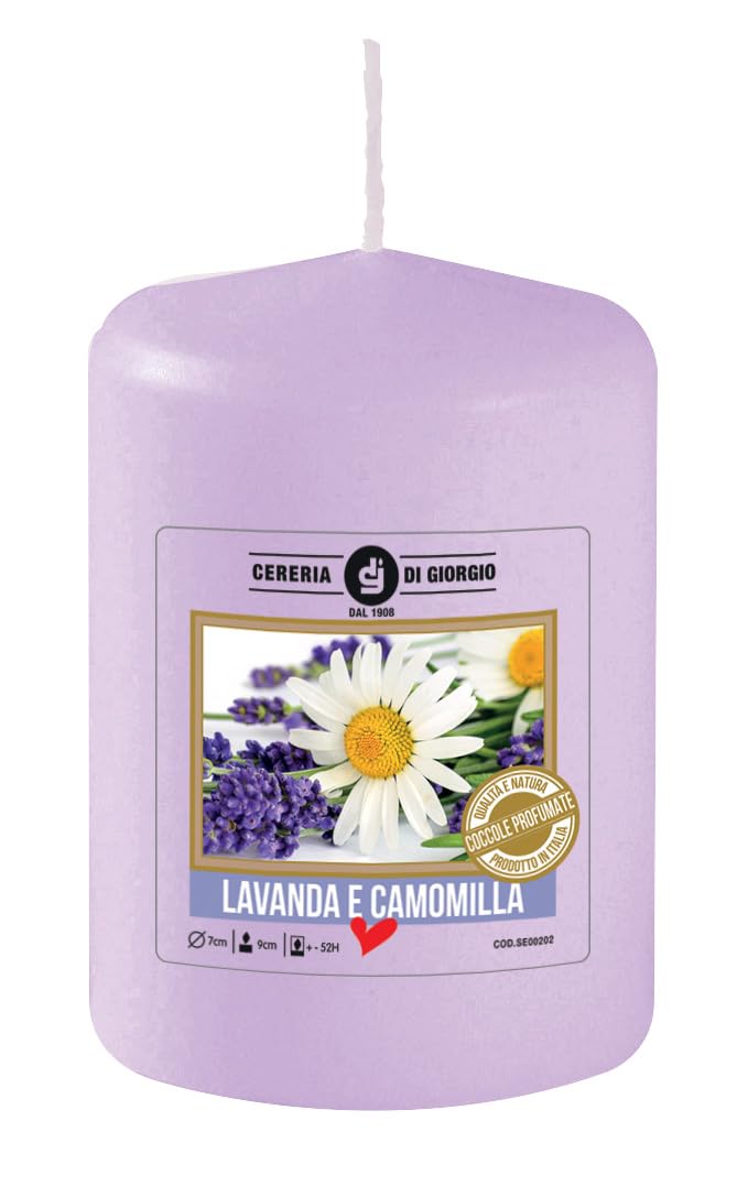 Scented Candle Lavender Diameter 7 cm Height 10 cm Allergen-Free