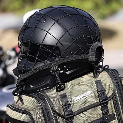 Rhinowalk Motorrad Gepäcknetz Helmnetz Aufbewahrungsnetz mit 8 Haken Motorradhelm Netz Elastisch Spannnetz Sicherungsnetz Transportnetz für Motorrad