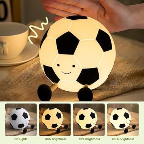 Image of One94Store Football Shape Silicone Electronic Toy for Kids, 7 Color Changing Squishy Soft Touch USB 1200mAh Rechargeable Toy, Light-Up Football Kids Electronic Toy for Bedroom, Nursery & Home Decor