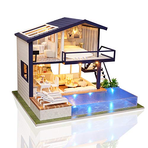 Cuteefun DIY Miniatur Puppenhaus Kit zum BAU Miniatur Haus mit Musik und Möbeln Selber Bauen Kreative Bastelgeschenke… – Bild 4