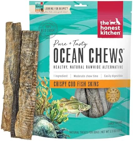 The Honest Kitchen Human Grade Ocean Chews Crispy Cod Fish Skins ...