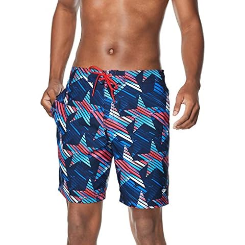 Speedo Traje de baño hasta la Rodilla Bondi Estampado Bañadores, Estrellas High Risk Red Cover