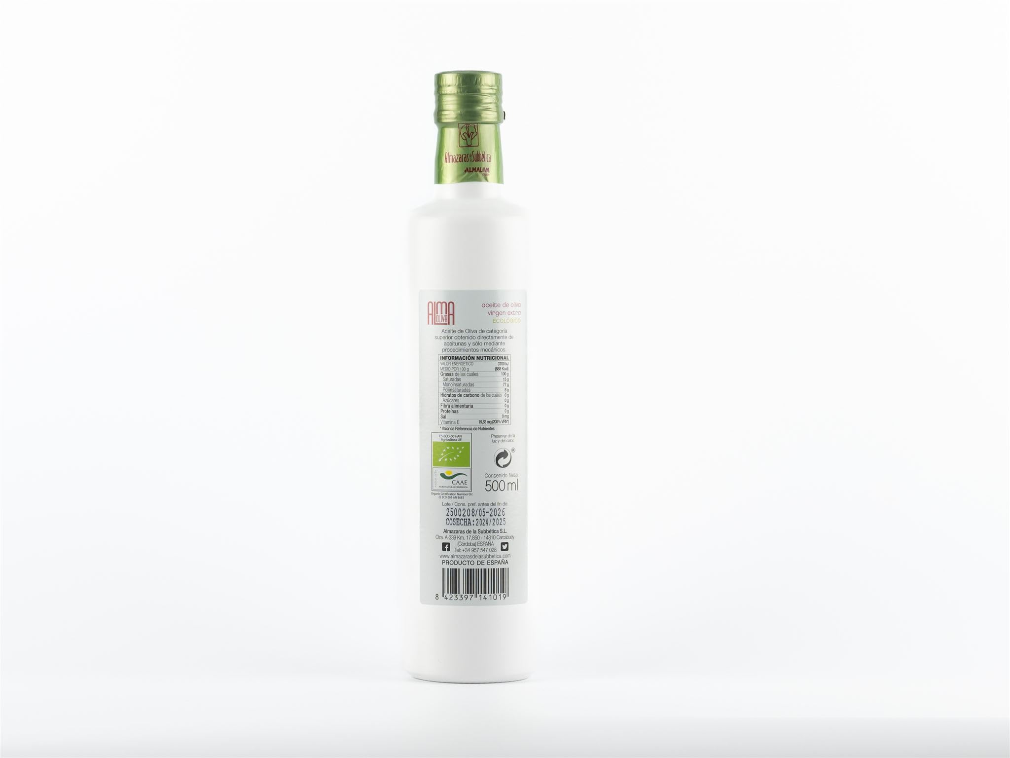 ALMAZARAS DE LA SUBBÉTICA – Aceite de Oliva Virgen Extra Premium 500 ml | Pack 12 Botellas | AOVE Gourmet de la Sierra Subbética Córdoba | Frutado Medio-Alto
