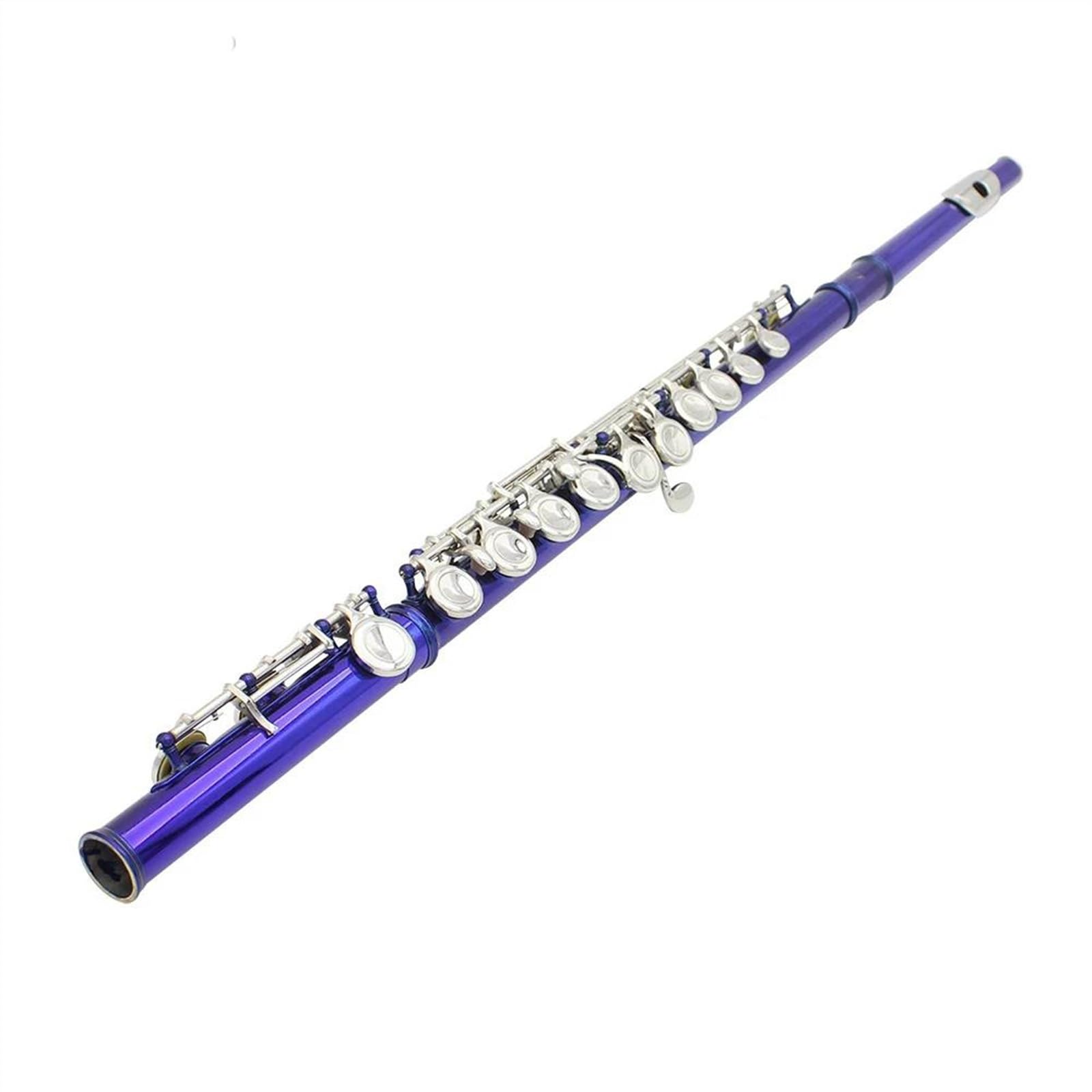 Flauta Transversal C De 16 Agujeros Cerrados, Instrumento De Flauta De Concierto De Cuproníquel Con Llave E Flauta Travesera Kit