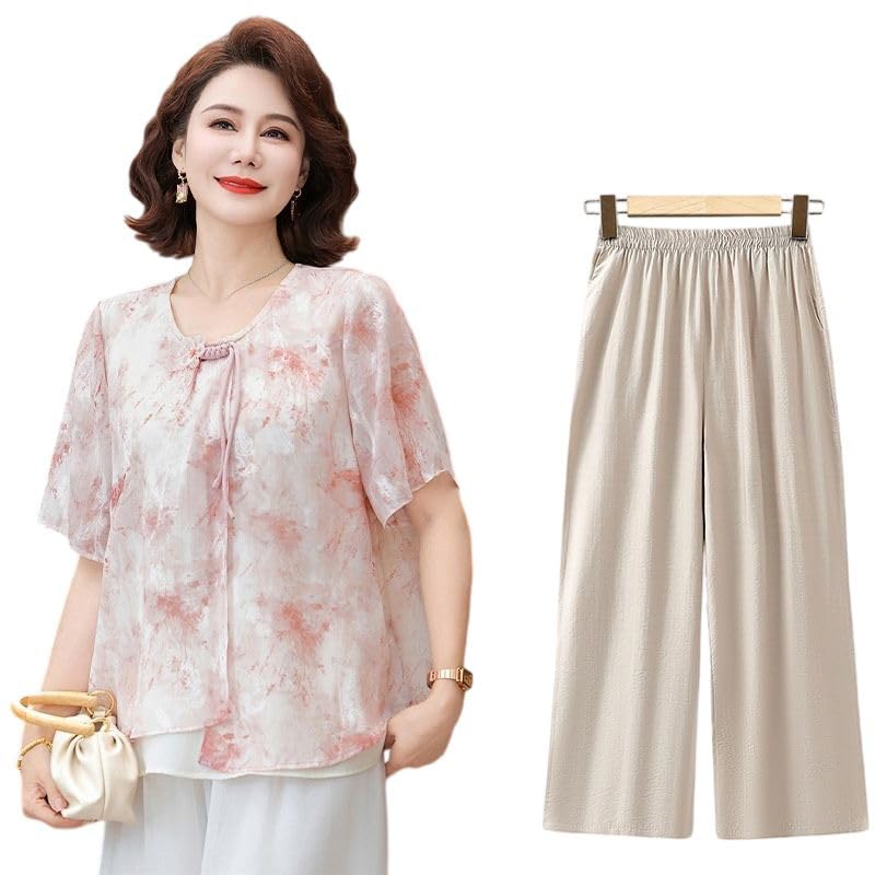 Conjunto de blusa de gasa y pantalón casual para mujer ejecutiva 4