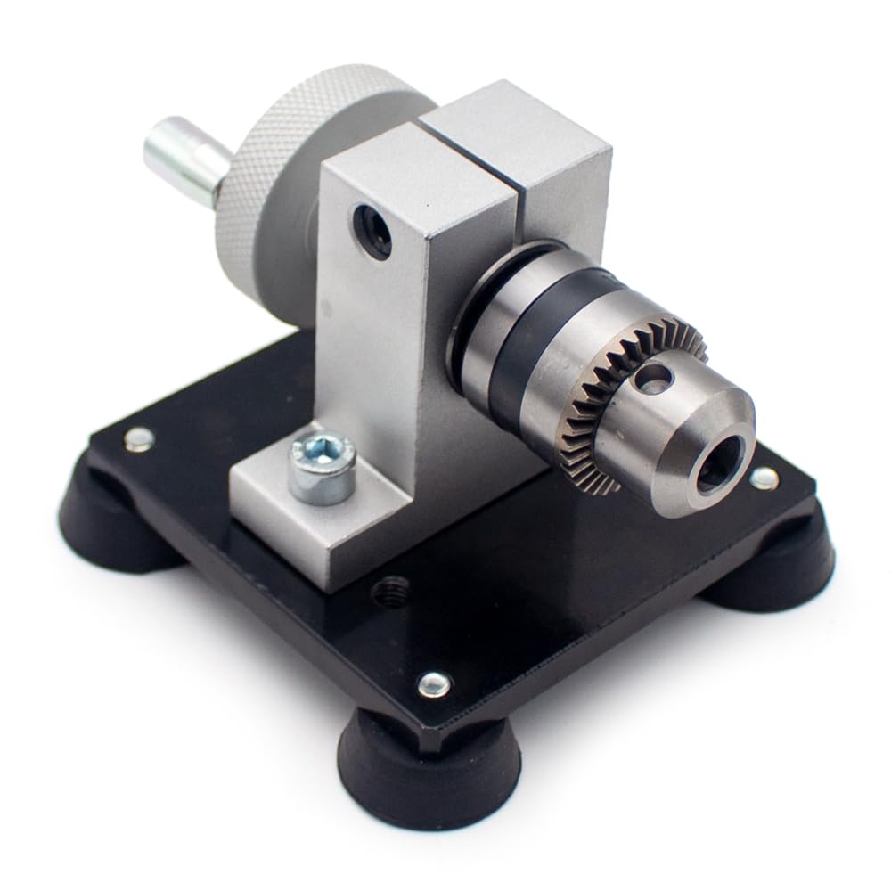 Mandrino per Trapano Manuale Mini con Base, Supporto per Utensile Rotante da Scrivania in Lega di Alluminio B12 da 1,5-10 mm
