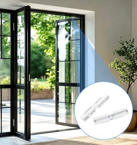 2 piezas de guía deslizante para puertas plegables, riel de reemplazo para puertas bipliegue | Deslizador de resorte robusto que permite un movimiento suave de la puerta plegable e instalación fácil en la parte superior miniatura 6