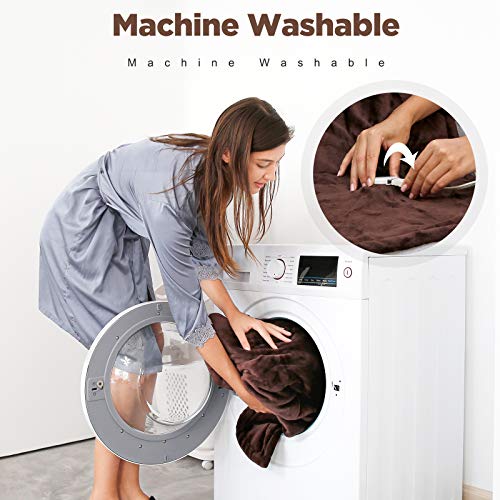 image for Homde Heated Electric Throw 50 Inch x 60 Inch Reversible Flannel/Sherp