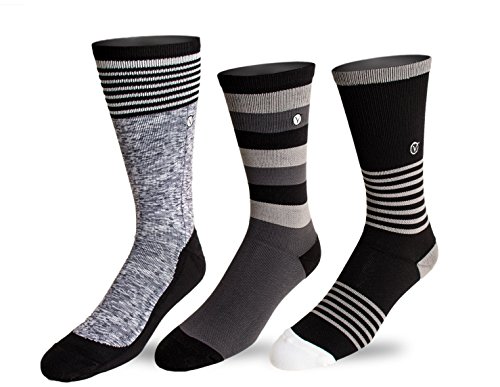 Men's 3 Pack Athletic Performance Dress Socks - Running, Basketball, Sports Training By VYBE
