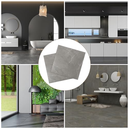 CYEER 40 Stück PVC Bodenbelag Selbstklebend 30x30CM, Vinylboden Selbstklebend Wasserfest Rutschfest, Selbstklebende Bodenfliesen für Küche, Wohnzimmer, Badezimmer, 2 Muster