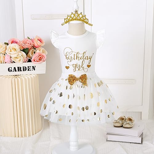 Image of LYSMuch Girls Birthday Outfit Birthday Girls Shirt Princess Tutu Tulle Skirt