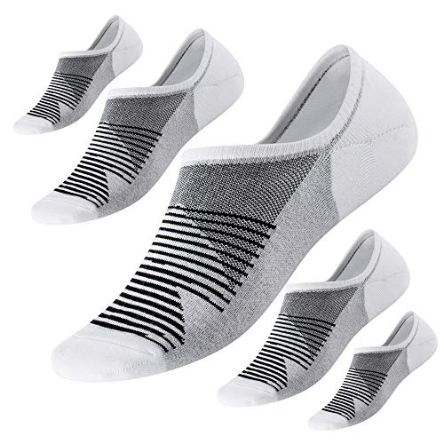 Hicomlor No Show Socks with Non-Slip Grip for Men&Women- Invisible Socks with Breathable Cotton for Sneakers 5Pairs Size 7-12 (10)