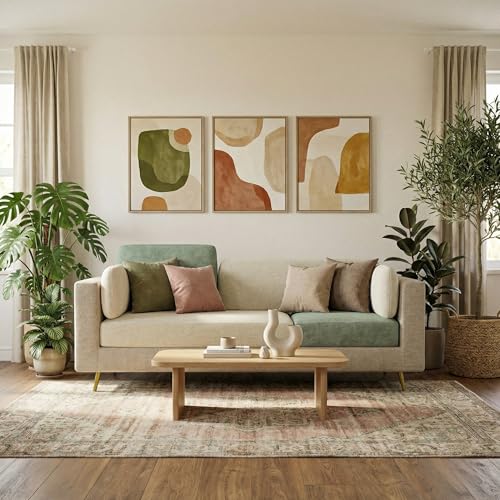 Image of Nuvola Premium Latex Fabric Sofa | 3, 4 & 5 Seater Options | 2 & 3-Toned Variants | Ultra-Soft Deep Seating Comfort | Modern Living Room Sofa | 3-Year Warranty