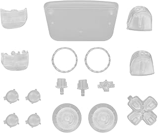for PS5 Controller Replacement Buttons Set, L2 R2 Full Buttons Set Replacement Button Repair Kit Personalize Your Gamepad with Durable ABS for PS5 Controller (Transparent White)