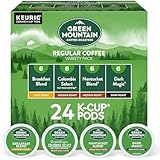 Green Mountain Coffee Variety Pack, K-Cup Pods, 24 Count, Breakfast Blend, Vermont Country Blend, French Roast, Dark Magic