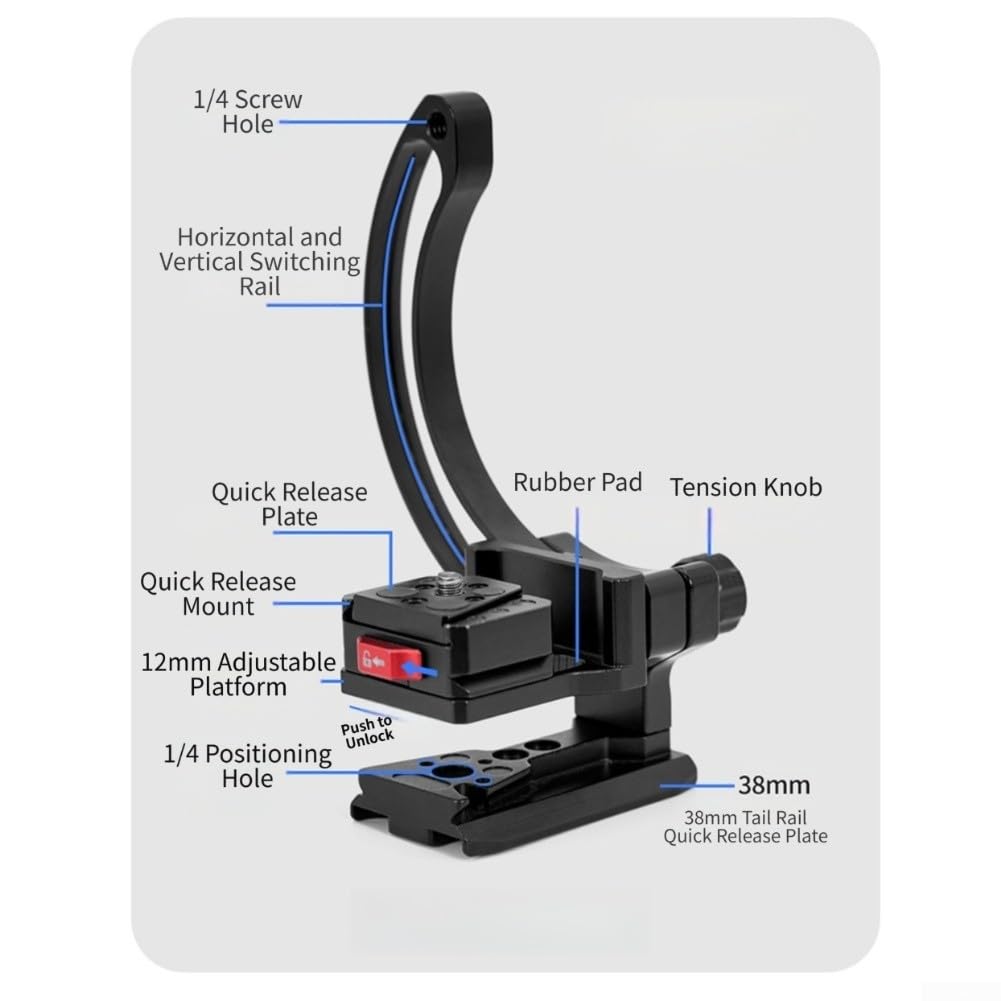 Supporto verticale a sgancio rapido per fotocamere DSLR in