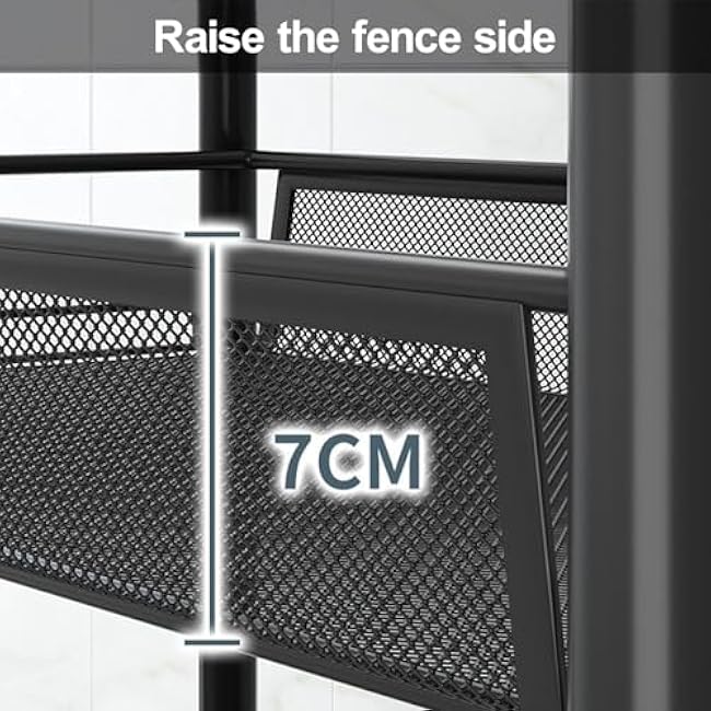 Fruit and Vegetable Basket Bowls for Kitchen,5 Tier Stackable Metal Mesh Storage Basket with 360 Degree Wheels, Fruit Vegetable Produce Basket Storage Organizer for Kitchen, Pantry, Bathroom-5O4IYqIK