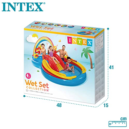 Intex Rainbow Ring Play Center - Kinder Aufstellpool - Planschbecken - 297 x 193 x 135 cm - Für 3+ Jahre 57453NP Mehrfarbig 297x193x135 cm