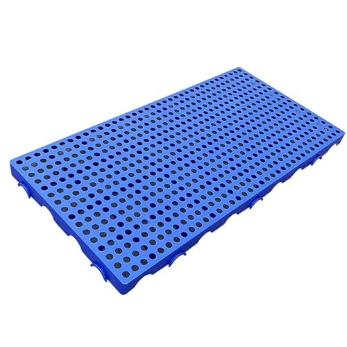 Palé de Plástico HDPE, Palet Plástico Antihumedad, para Almacenamiento Sótano y Garaje Rejilla, con orificios antideslizantes, capacidad de carga de 3000 kg(Blue,60cm/23.6in)