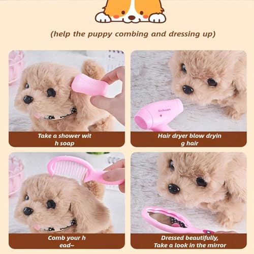 SansRealmL Elektrischer Hund für Kinder, Spielzeug Hund Der Bellt und Läuft, Batteriebetrieben, ideales Kinderspielzeug