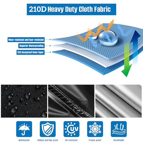 SIRUITON Opberghoes voor mobiele scooters, rolstoelhoes, waterdicht voor reizen, lichtgewicht elektrische stoelhoes, regenbeschermer tegen stof/vuil/sneeuw/regen/zonnestralen (140 x 66 x 91 cm) - Afbeelding 4