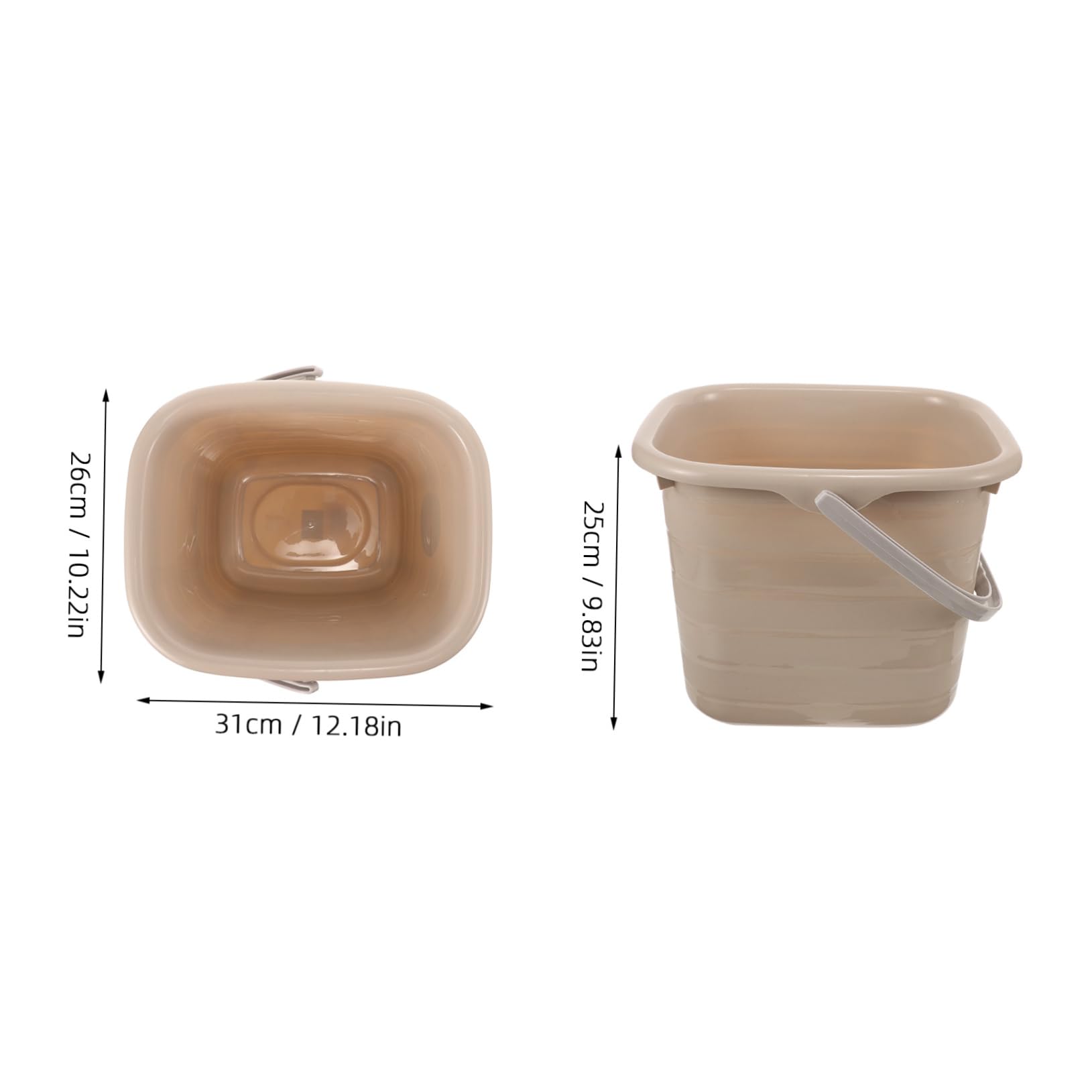 Secchio in Plastica 11l con Manico, Multiuso per Casa e Lavanderia, Facile da Versare, Superficie Liscia, Portatile