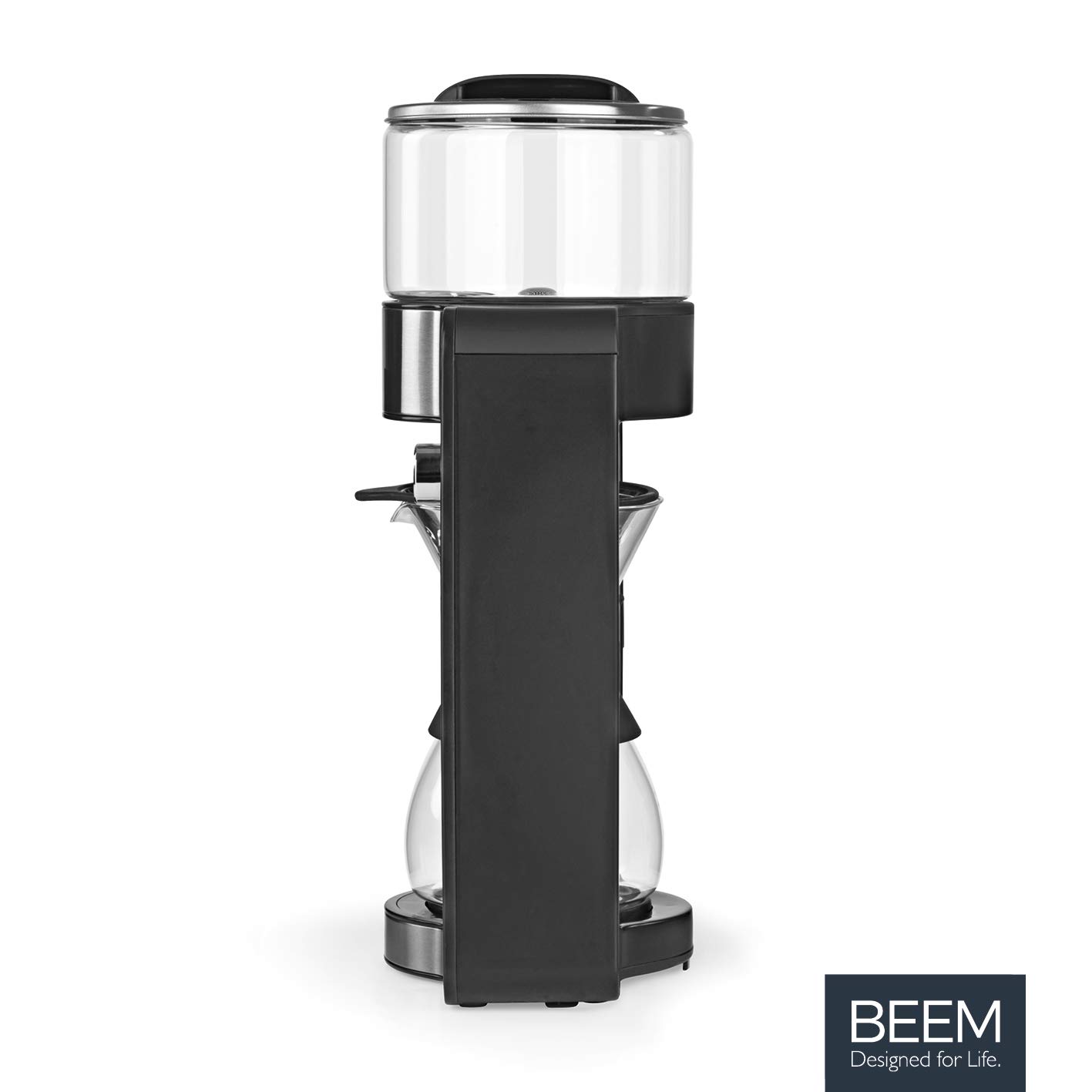 Beem Basic Selection Pour Over - Cafetera goteo con báscula de cristal, de acero inoxidable, jarra de café de 0,75 L, con principio de preparación directa, con cabezal giratorio
