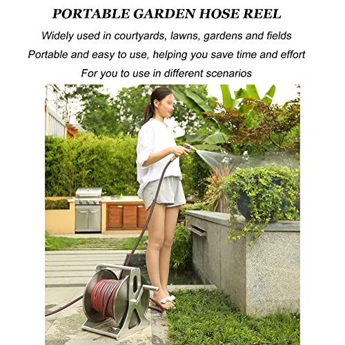Enrouleur de tuyau d'arrosage portable idéal pour entretenir la pelouse et la terrasse - 4