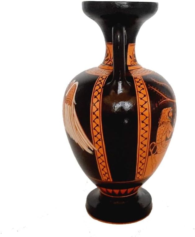Red Figure Pottery Vase 22cm,Hercules with Goddess Athena