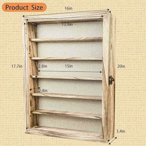 Image of Original Wood Shadow Box Frame 16x20 Shadow Box with Shelves 2.6 inch Interior Depth Memorial Shadow Box with Linen Back for Handicrafts,Picture Frames,Medals,Coins,Pins Collection and More