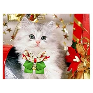   3-PCS-EZMeetU-Cat-Santa-Hat-with-Jingle-Bells-Collar-and-Bow-Tie-Christmas-Costume-Set-for-Cat-Adjustable-Xmas-Outfit-Suit-Clothes-for-Pets-Small-Dog-Puppy-Kitty-Xmas-Pet-Gift-Present