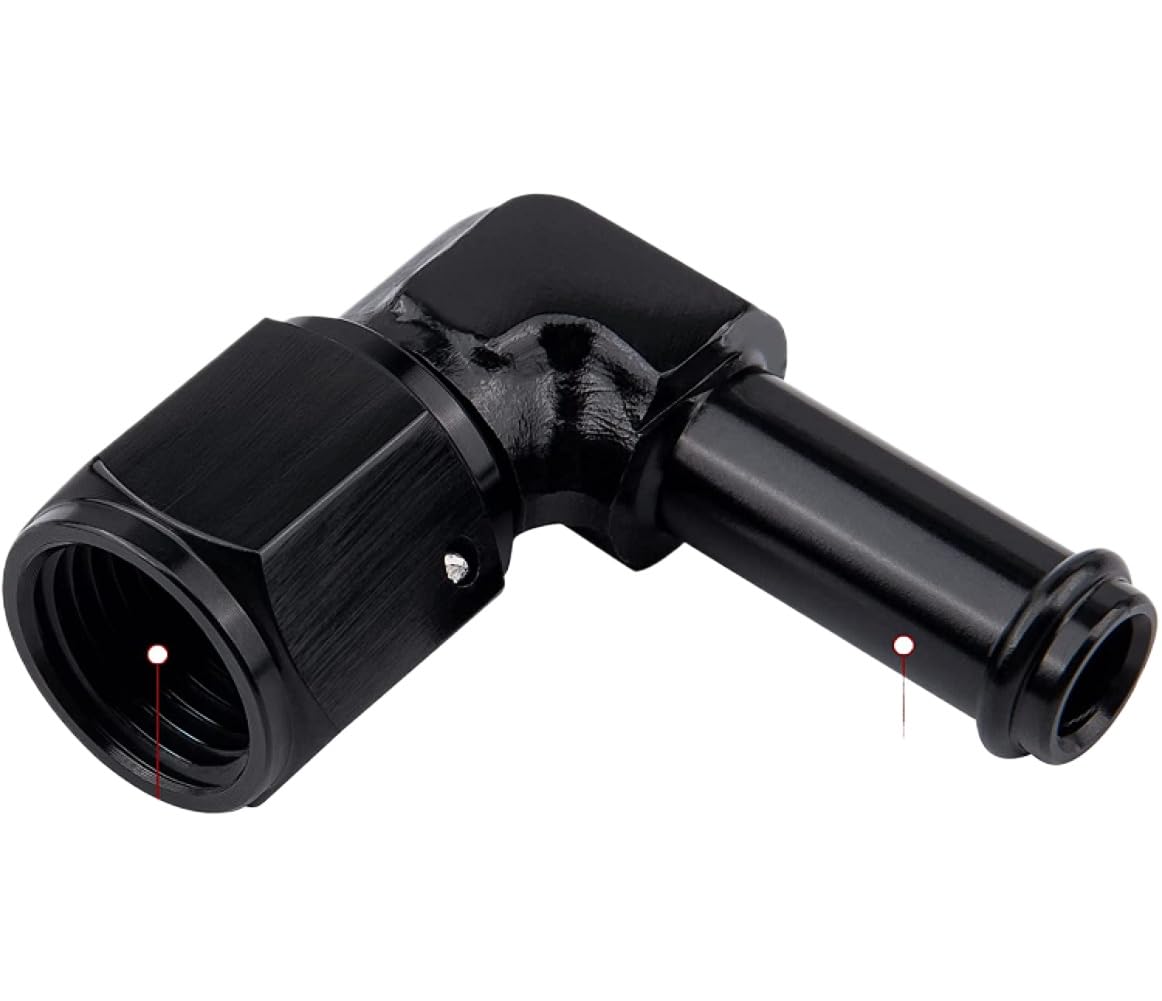 Aluminum AN6 Female to 3/8 Inch Barb and 6AN Female to 5/16 Inch Barb Straight and 90 Degree Fuel Hose Swivel Fitting Adapter(6AN to 3 8)