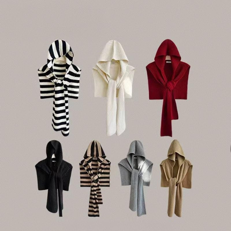 Purpose Nylon Knitted Hat Scarf for Women Paired with Shawl Hats