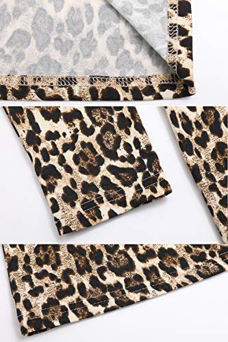 Bluetime Women Long Sleeves Open Front Leopard Prints Cardigan Lightweight Maxi Cardigan (S, Floral1)