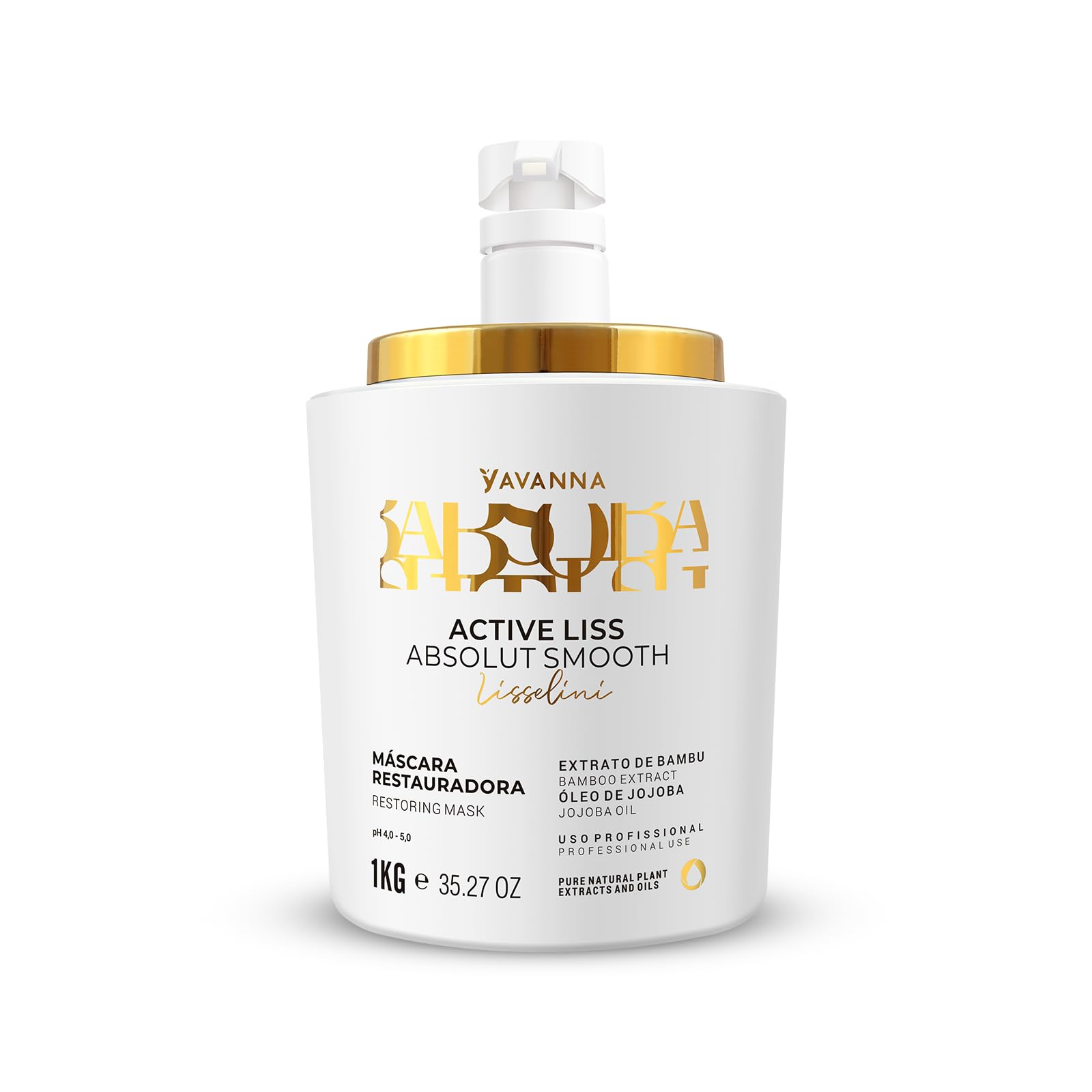 YAVANNA | Hair Mask - Ultimate Repair & Smoothing Treatment with Active Liss, Bamboo Extract, Jojoba Oil for Intensive Damage Repair and Growth, Restore Treatment (1 kg / 35.27 oz)