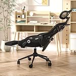 CYKOV Ergonomic Office Chair with Footrest - Adjustable Lumbar Support & Headrest, 90-160° Reclining Mesh Back Computer Chair - Home Office/Gaming, 330lbs Capacity