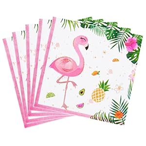 WERNNSAI Flamenco Suministros para la fiesta – 50 piezas Desechable Servilletas De Almuerzo Fiesta de Cena Hawaiian Luau Tema Partido Servilletas De Papel para Baby Shower Cumpleaños Piscina Partido
