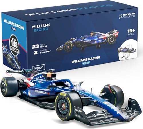 LUPPA Formula 1 FW45 Model kit - 1:18 Scale Racing F1 FW45 Model Inspired by Alexander Albon & Logan Sargeant l Building kit, Collectible diecast, 140 Pieces