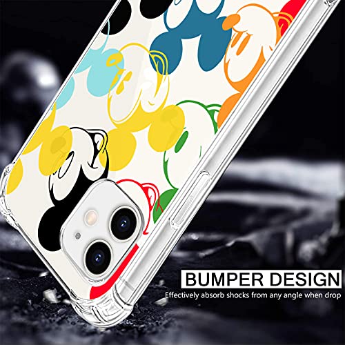 Suntonio Designed For Iphone 11 Case [Never Yellow] Clear & Shockproof Protective Phone Cover Thin Slim Case 6.1 Inch 2019 (Color Mickey) #TOP5