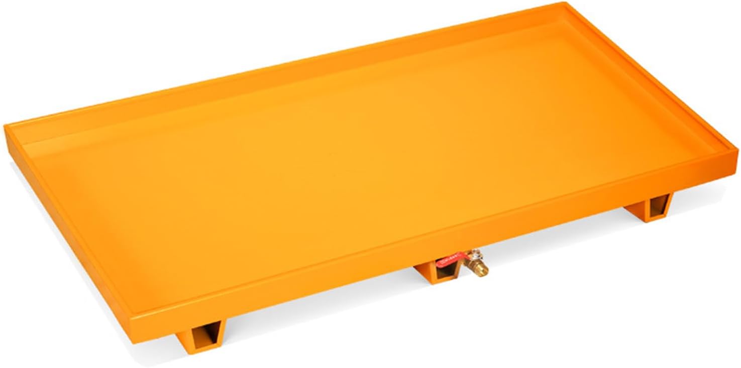 Industrial Modular Spill Containment Pallet with Drain Outlet Leakproof Large Spill Platform for Kitchen, Warehouse, Garage & Paint Storage