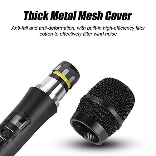 draadloze microfoon, dynamisch, handmicrofoon, VHF-systeem van metaal, met oplaadbare ontvanger voor karaoke, bruiloft, DJ, feest, toespraak, kerk, klas - Image 5