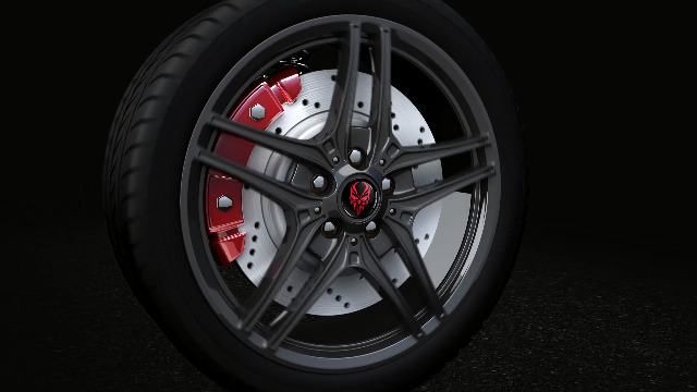 SkinoEu Radkappen Aufkleber Set - 4x 60mm Schwarz Rot Totenkopf Design