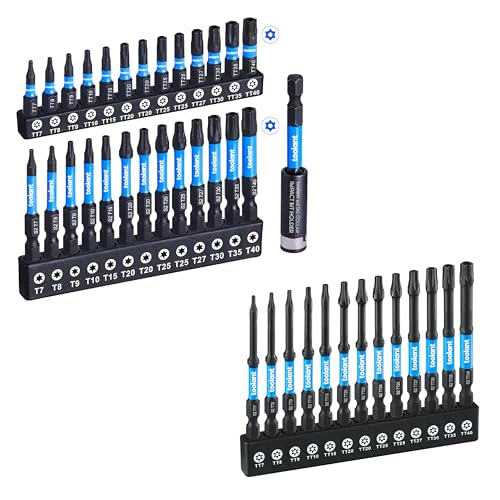 Image of toolant Impact Torx Bit Set 27pcs (TT7-TT40)&3 inch 13pcs (TT7-TT40),S2 Steel Security Torx Bit Set, Tamper Proof Star Bit Set with CNC Machined Tips
