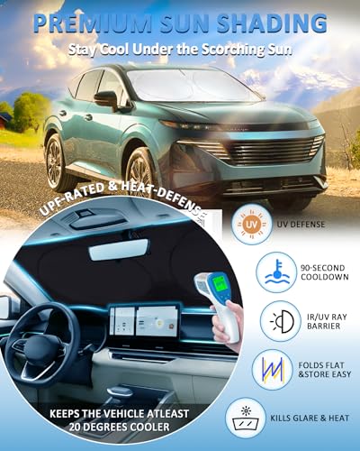 Image of Windshield Sun Shade for Nissan Murano 2015-2024 Sunshade Shield